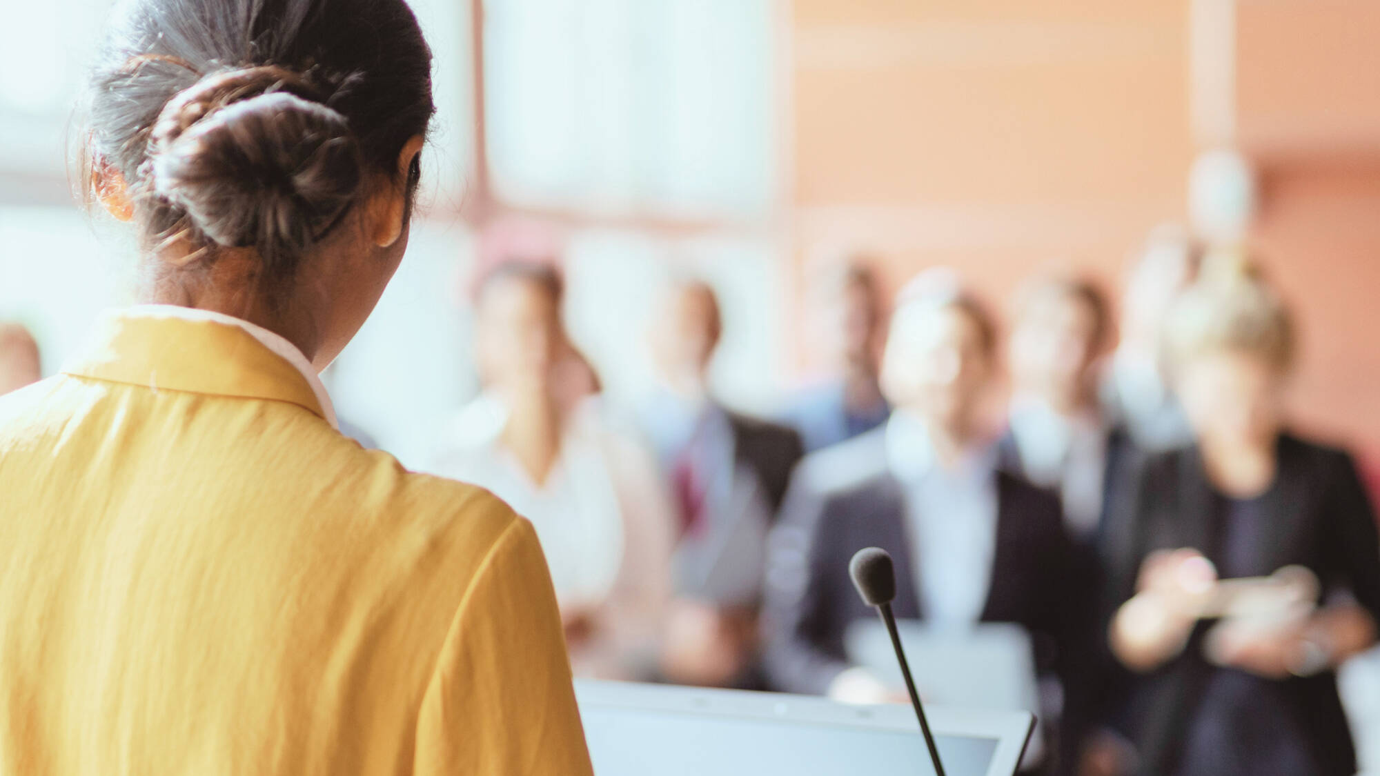Speaker addressing an audience